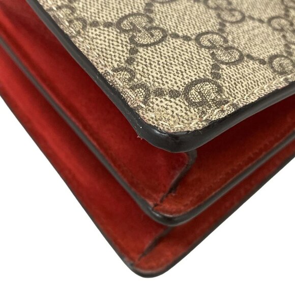 Auth GUCCI Dionysus/GG Blooms Beige Red PVC Suede Shoulder Bag - Picture 8 of 14